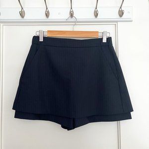 Maje Navy with Thin Stripes Wool Skort (Size 40)